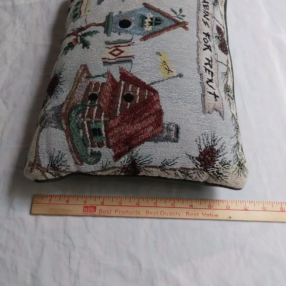 Cabins For Rent Bird House Tapestry Decorative Throw Pillow 16” Cottagecore Farm